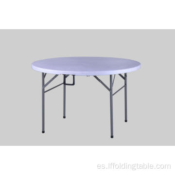 Mesa redonda plegable en media mesa